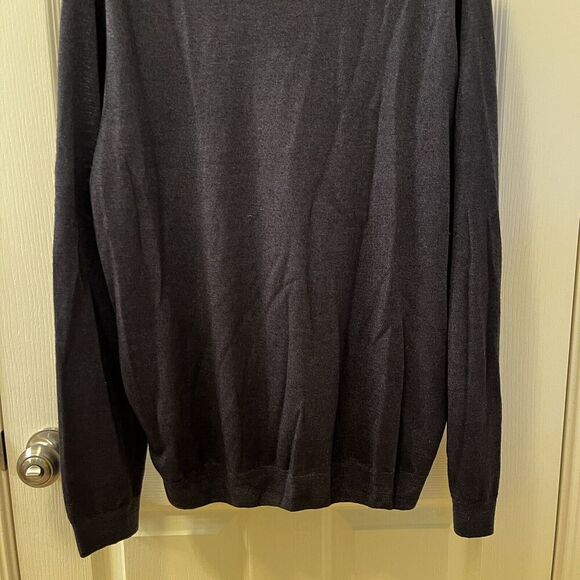 Bugatchi Merino Wool Pullover V-Neck Sweater Italy Charcoal Gray Men's Size XL - Picture 11 of 11